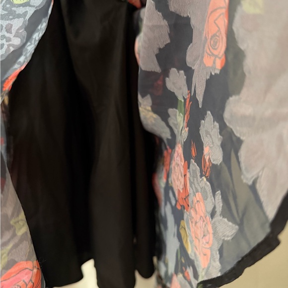 Unique Vintage Black and Red Floral High Low Dress - Picture 6 of 16